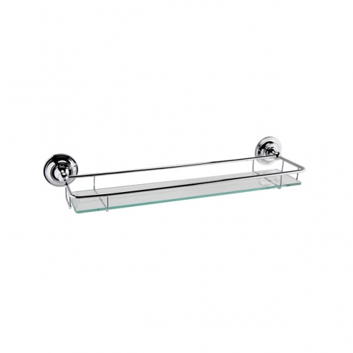 Traditional Chrome Glass Gallery Shelf