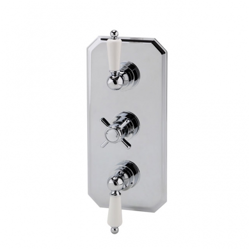 Art Deco Triple Concealed Shower Thermostatic Valve/Three Outlets