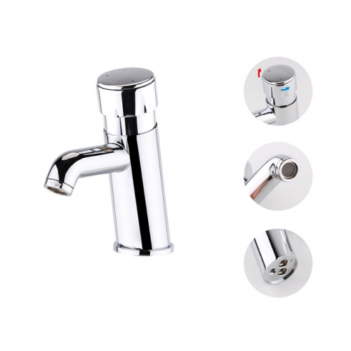 Time adjustable modern non concussive basin MIXER tap （7~15S)