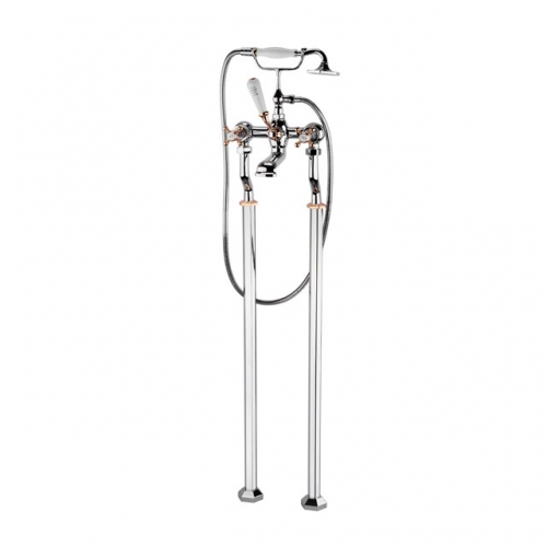 Freestanding Bathtub shower mixer Chrome&rose gold