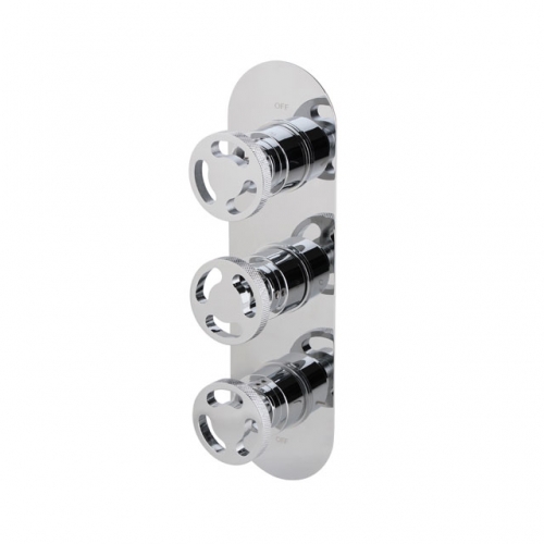 Ellipse Concealed Triple Outlet Thermostatic Industrial Design Valve