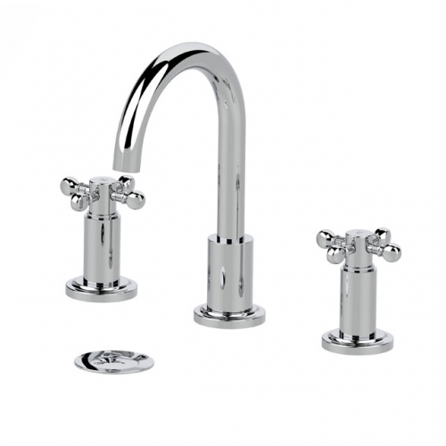 Three holes basin tap with cross handle