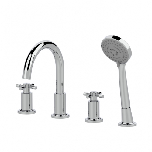 Four holes bath tap with shower