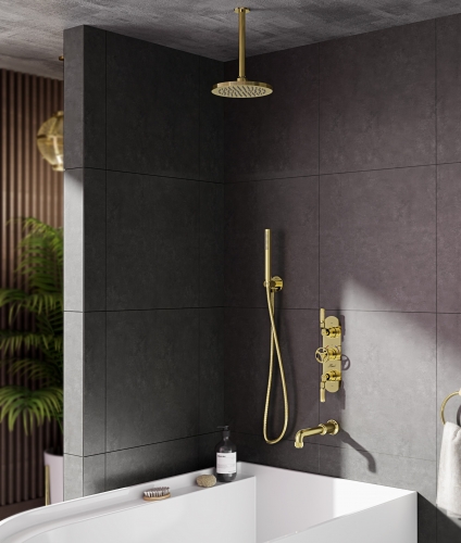 Luxuriously thermostatic Brass Shower Kit Brass Handset