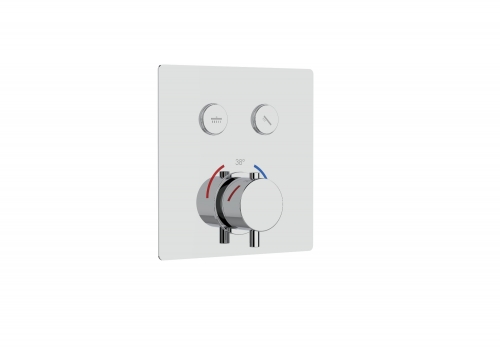 Modern Concealed Click Shower  Thermostatic Valve/Two Outlets