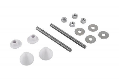 Set of threaded Bolts,Nuts, Washers,Sleeves& Covers WHITE