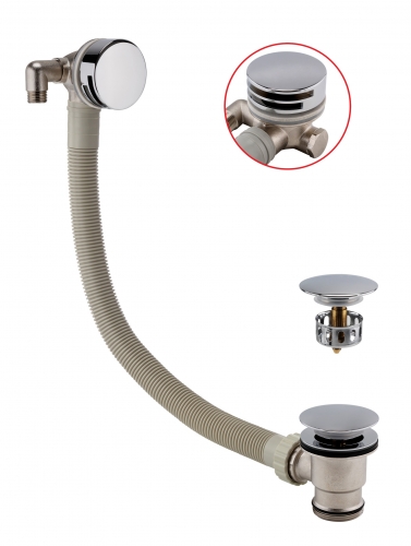 Easy cleaning Bath mixer filler and waste combination-with plastic Tube &Brass Waste Body