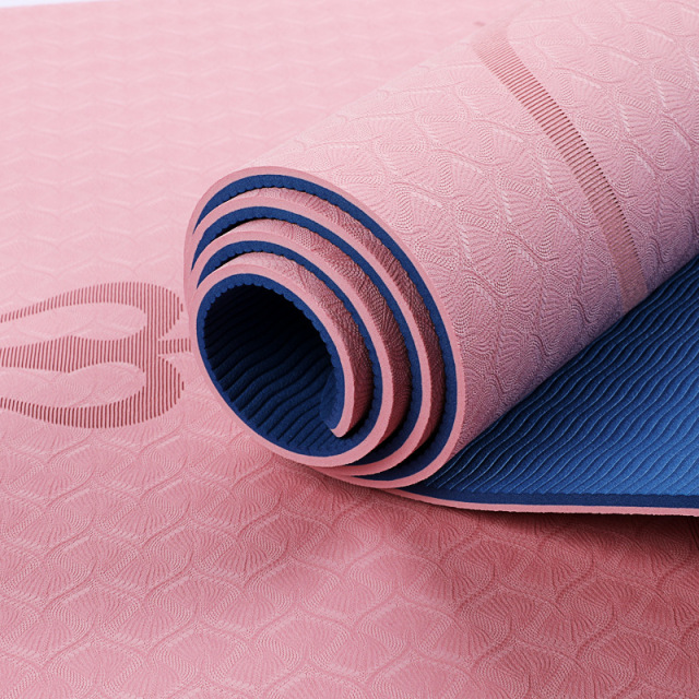 2020 Hotsell Non Slip Double Layer Eco Friendly TPE Yoga Mat, Yoga Pilates 6MM Textured Non Slip Surface Yoga Mats