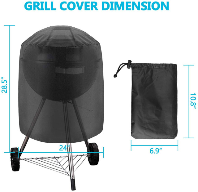 Yiwu Factory Direct Sale Dustproof Garden Patio Cover Round BBQ Grill Cover Outdoor Waterproof