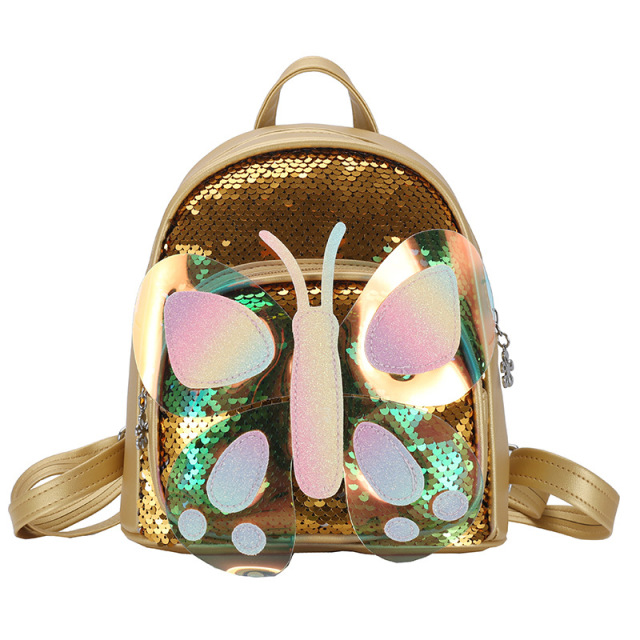 New Design Colorful Glitter Little Girls School Backpacks with Wings