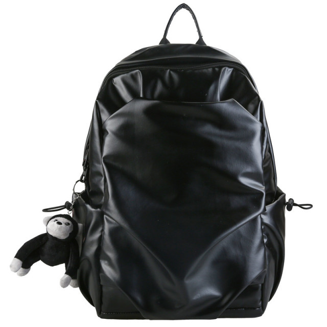 Simple Casual Style Leather Nylon Unisex Student Backpack Wholesale