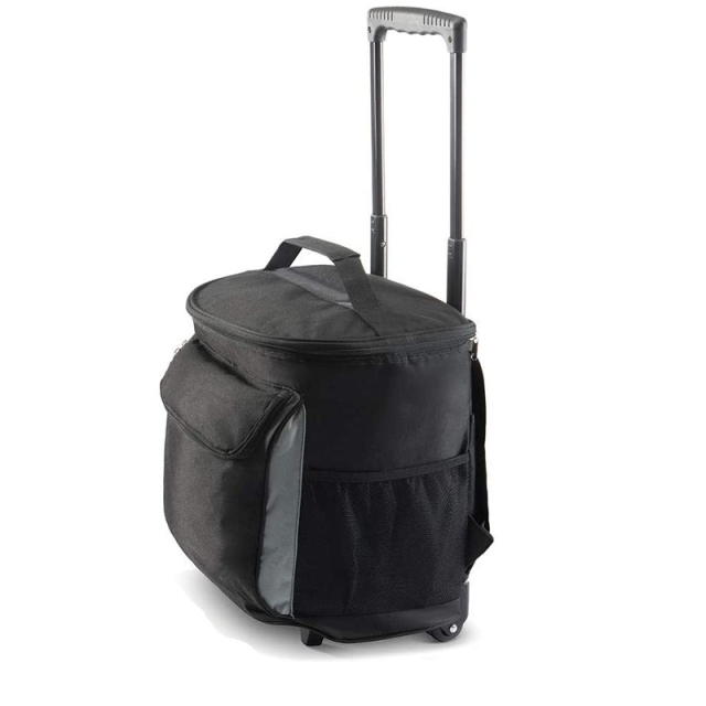 Promotional Travel Big Capacity Multifunctional Aluminum Thermal Backpack Bag Wine Cooler Carrier Bag on Wheels
