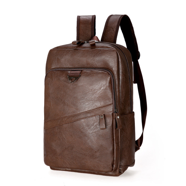 Vintage Large Capacity Korea Soft PU Leather Outdoor Travel Backpack Male Wholesale