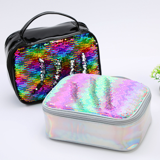 Newest Trendy Sequins Thermal Lunch Tote Bag Cooler for Girls Kids School