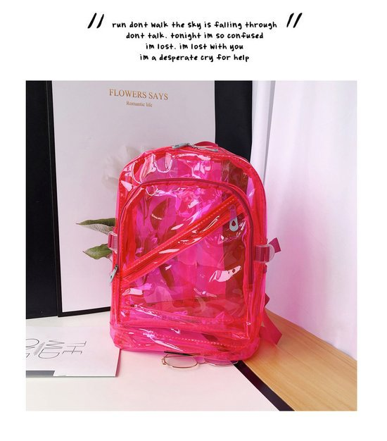 Wholesale Custom Large Waterproof PVC Jelly Clear Summer Beach Backpack with LOGO