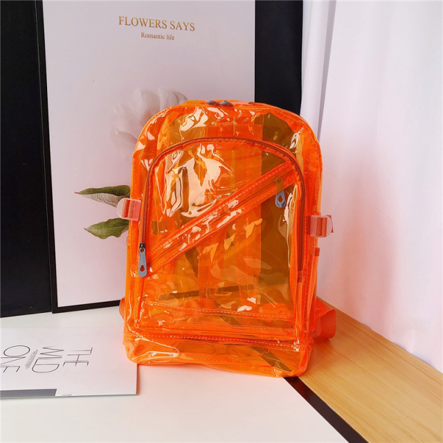 Wholesale Custom Large Waterproof PVC Jelly Clear Summer Beach Backpack with LOGO