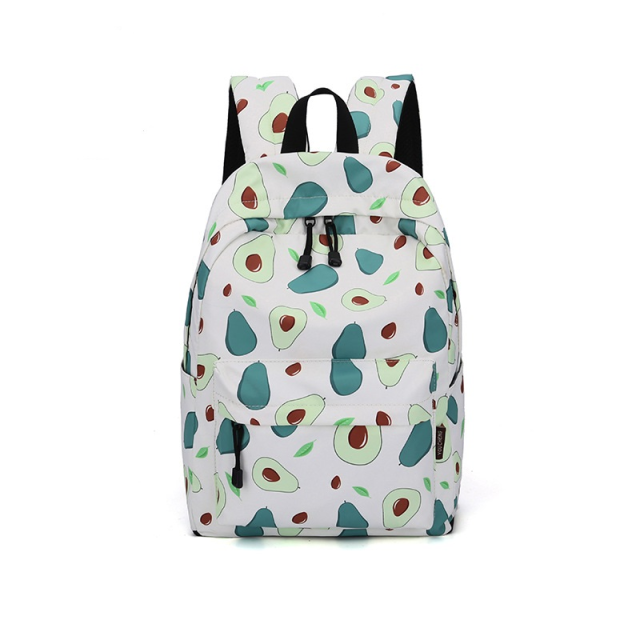 Fashion High Quality Polyester Fruit Print Backpack Girl Daily Fashion Laptop Bag for College