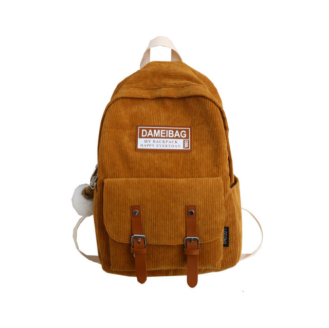 Custom Design Trendy Corduroy Holographic High School Student Backpack