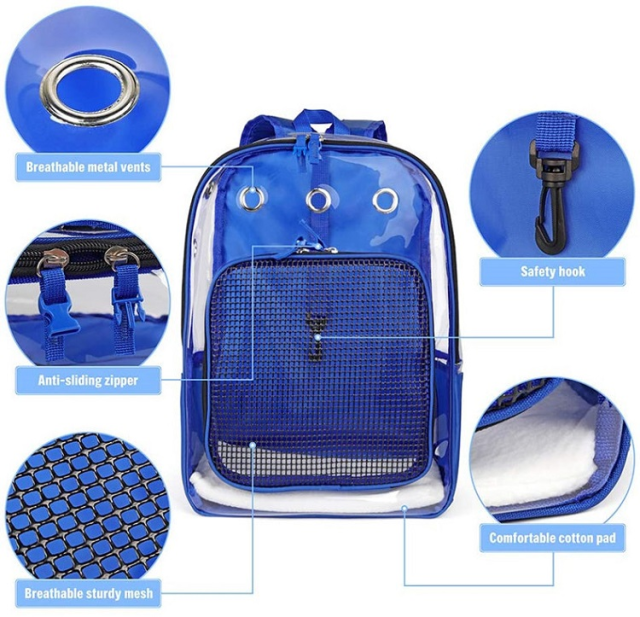 Fashion Multifunctional Transparent PVC Pet Travel Carrier Backpack
