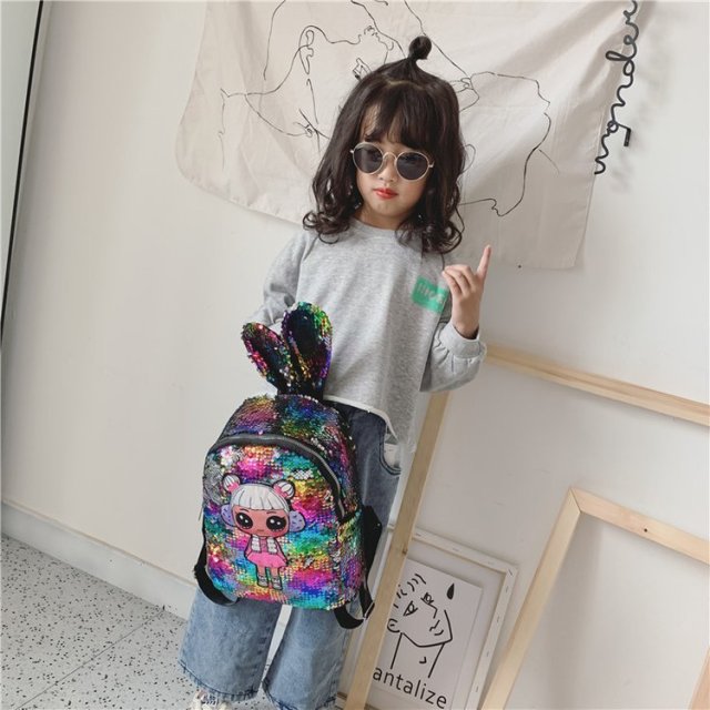 2021 Best Selling Personalised Cheap Girls Glitter Cartoon School Bags Trendy Backpack