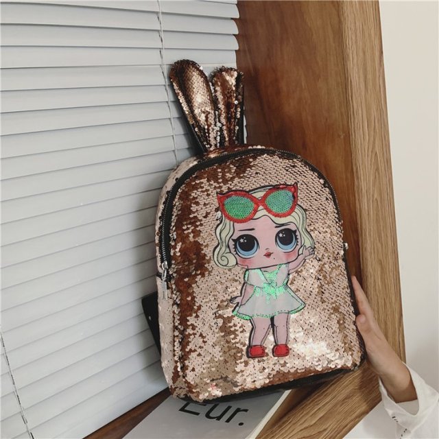 2021 Best Selling Personalised Cheap Girls Glitter Cartoon School Bags Trendy Backpack