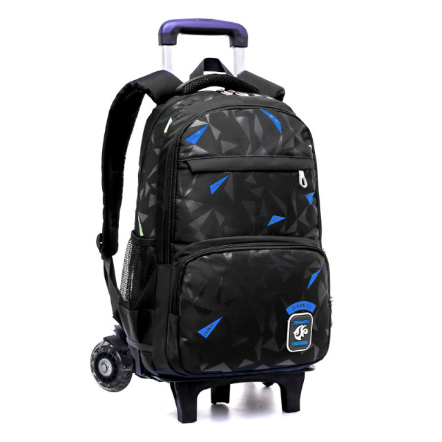 Wholesale New Design Nylon Kids Boys Trolley School Bag Wheeled Trolling Backpack