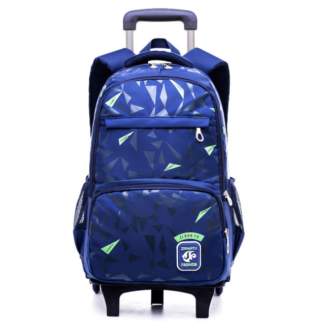 Wholesale New Design Nylon Kids Boys Trolley School Bag Wheeled Trolling Backpack