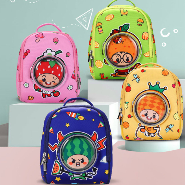 New Fashion High Capacity Cute Fruit Neoprene Children Backpack Bags