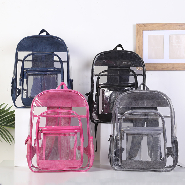 Wholesale Price Stylish Simple Waterproof Backpack PVC Clear Plastic Backpacks