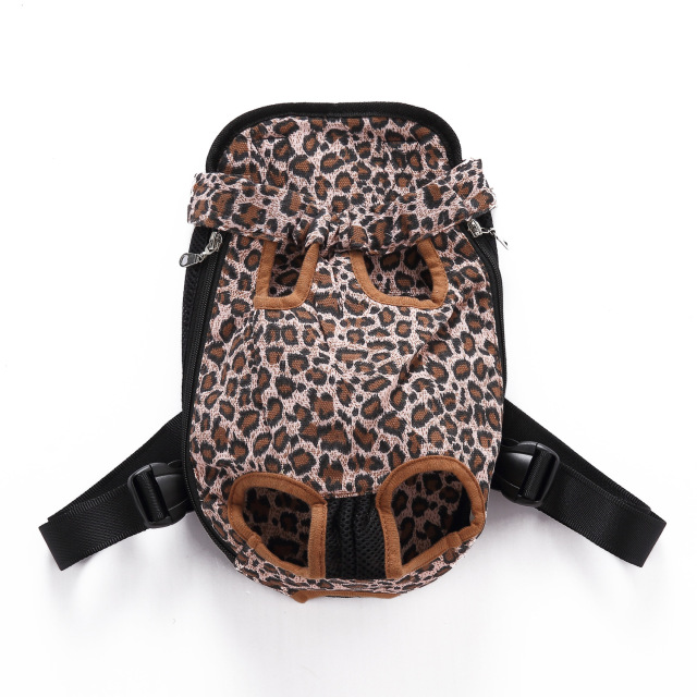High Quality Fashionable Leopard Pet Chest Backpack Bag Out Carrier