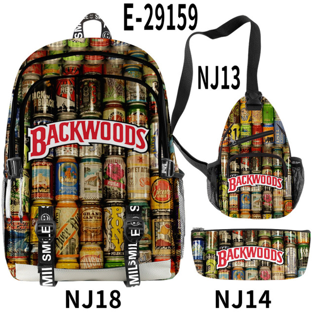 Amazon Hot Sale Fashion Men And Women Printed Backwoods School Backpacks Backwoods