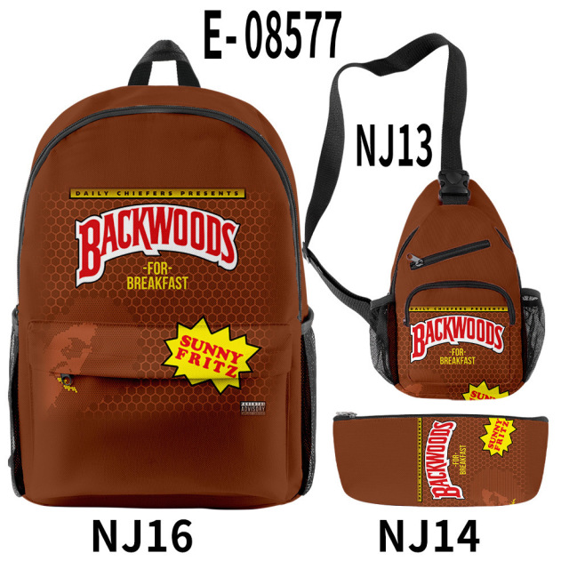 2021 3D Printed Backwoods Backpack for Boys Laptop Shoulder School Bag Travel Bags 3pcs Sets