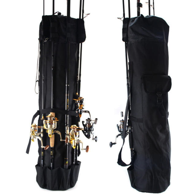 Portable Large Capacity Durable Fishing Rod Carrier Bag,Multi Purpose Cylinder Fishing Tool Bag