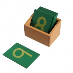Números de papel de lija con caja montessori educación preescolar