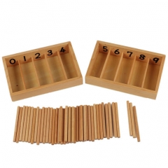 Materiales Montessori, juguetes de madera para jardín de infantes, caja de spindle de impresión, material de madera Montessori para preescolar