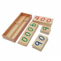 蒙台梭利大型木制数字卡与盒子 (1-9000)