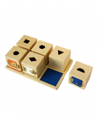 木制蒙特梭利实用材料小锁盒儿童益智玩具礼品