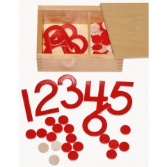 数学游戏教育切出数字和计数器蒙台梭利