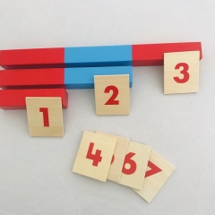 蒙台梭利材料教育玩具印刷数字，带数字棒盒