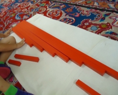 Montessori material de madera rojo varillas largas barras de matemáticas juguetes niños educación temprana