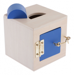 Montessori de madeira material prático pequena caixa de bloqueio crianças brinquedo educativo presente