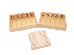 Materiales Montessori, juguetes de madera para jardín de infantes, caja de spindle de impresión, material de madera Montessori para preescolar