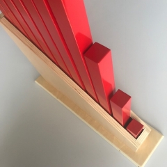 Montessori material de madera rojo varillas largas barras de matemáticas juguetes niños educación temprana