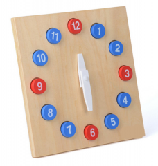Montessori Math Materials Clock with Moveable Hands for Early Preschool Learning Toy