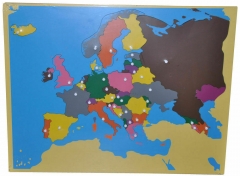 木制ヨーロッパ地図パネルフロアパズルモンテッソーリ文化科学教育ツール幼稚園早期学習