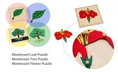 Baby Educational Montessori Material Wooden Jigsaw Puzzle Flower Puzzle Kids Toy Play Fun