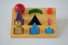 Símbolos de gramática sólidos con bandeja recortada material de madera Montessori para niños