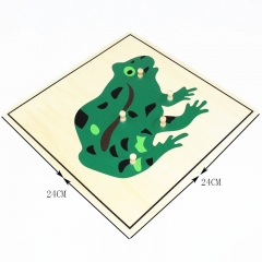 蒙特梭利材料教育工具动物青蛙拼图学前早期蒙特梭利幼儿玩具