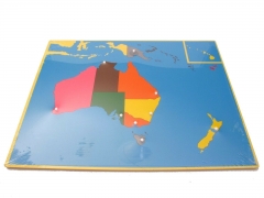 木制澳大利亚地图面板地板拼图蒙台梭利文化科学教学工具幼儿园早期学习
