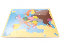 Carte en bois de l'Europe Panneau de plancher Puzzle Montessori Outils d'enseignement des sciences culturelles de la maternelle